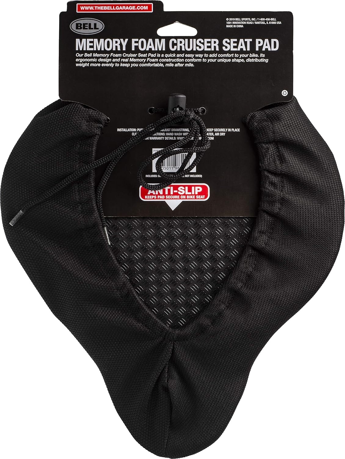 image:imageBell Memory Foam Cruiser Bicycle Seat Pad Black one Size