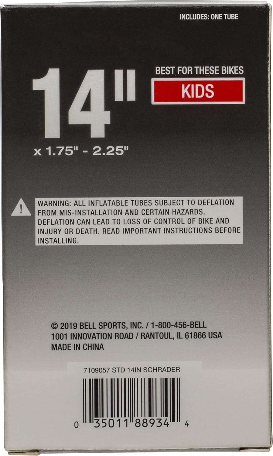image:imageBell Standard Bicycle Inner Tubes14x175225 Schrader Valve