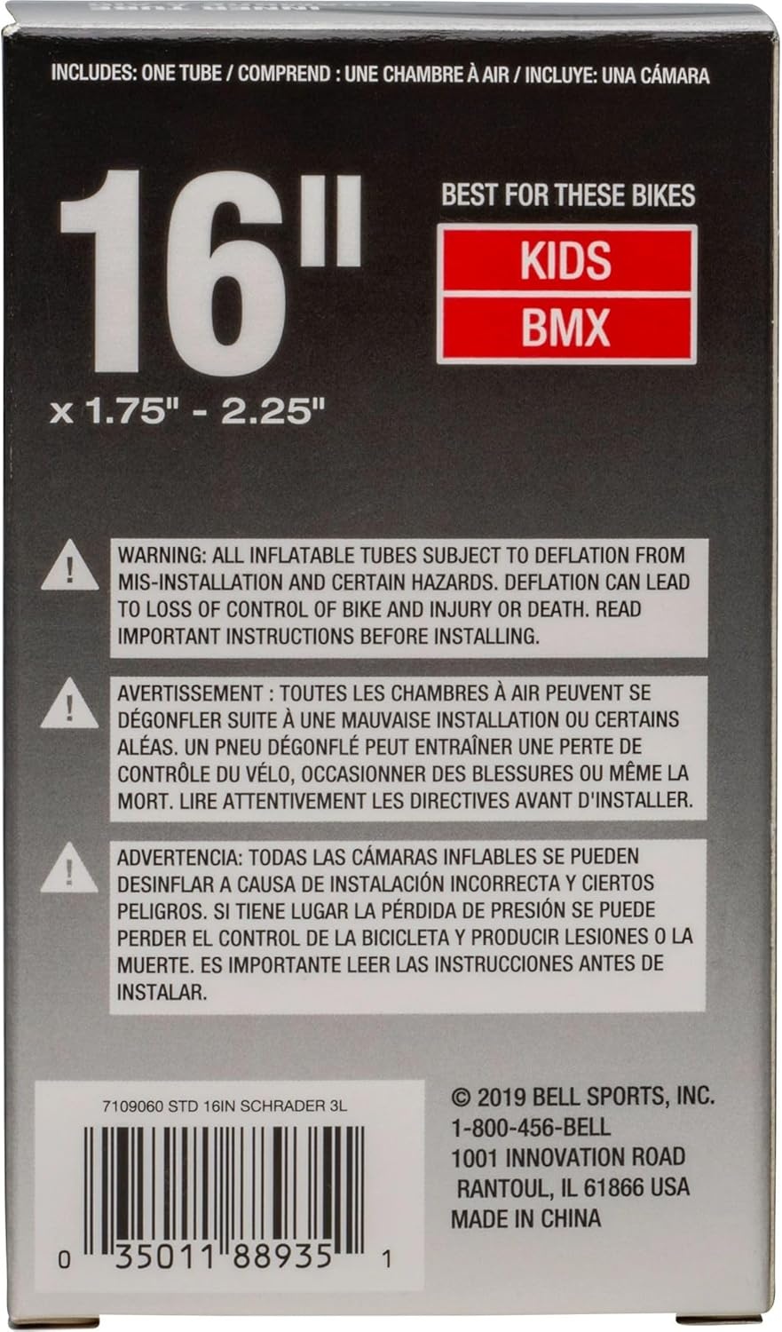 image:imageBell Standard Bicycle Inner Tubes16 x 175 225 Schrader Valve