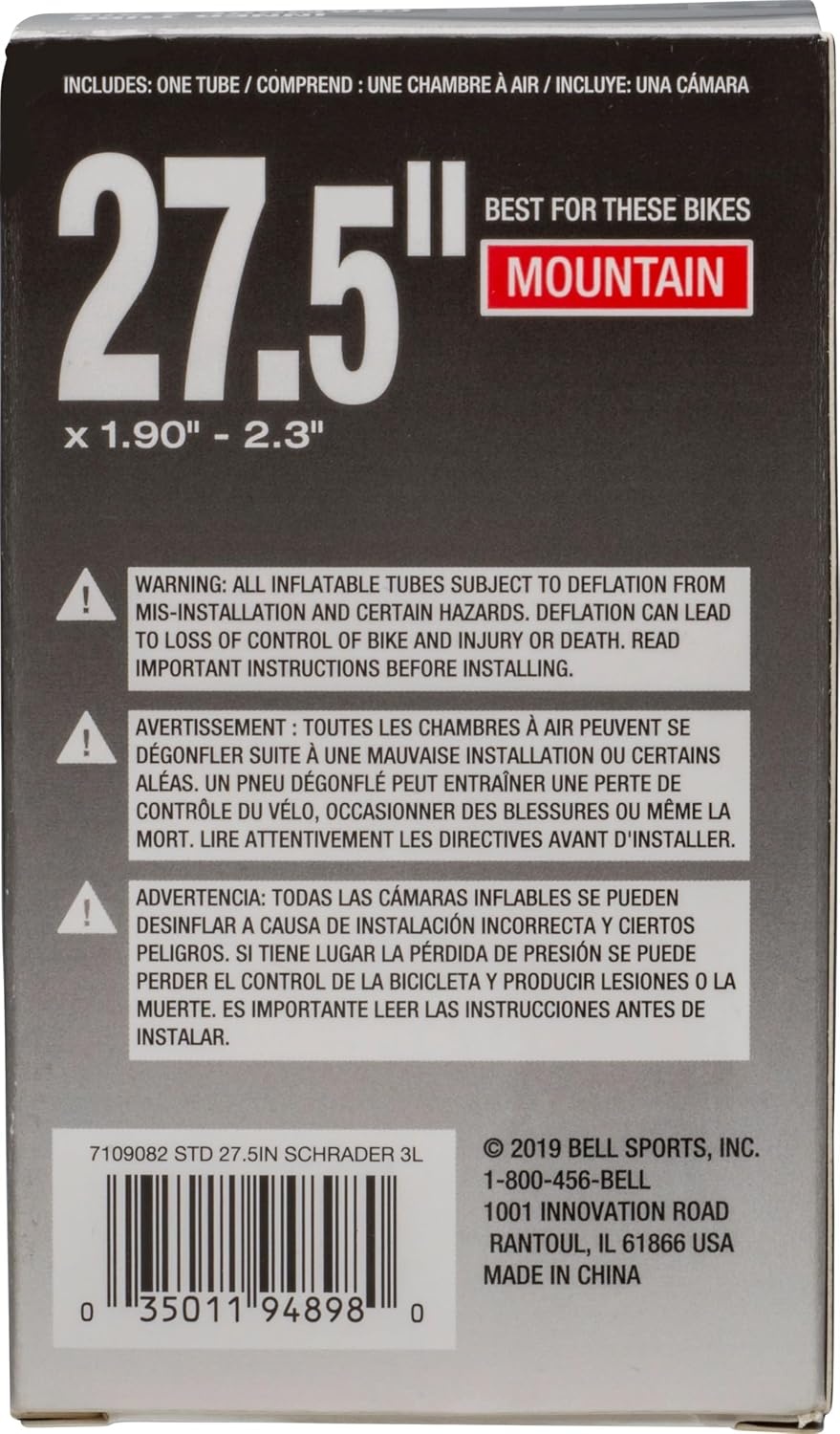 image:imageBell Standard Bicycle Inner Tubes275 x 1902125 Schrader Valve