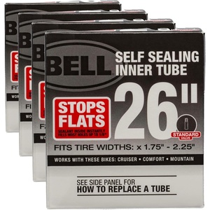 Bell Self-Sealing Bicycle Inner Tubes(26″ x 1.75-2.25″  Schrader Valve (Pack of 4))