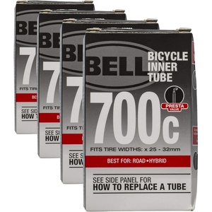 Bell Standard Bicycle Inner Tubes(700 x 25-32c Presta (Pack of 4))